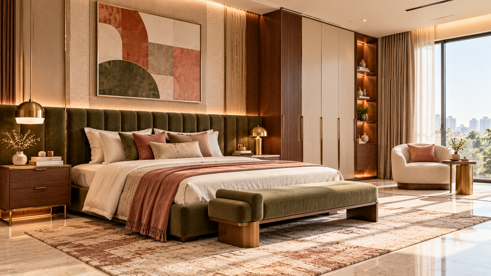 Elegant bedroom interior