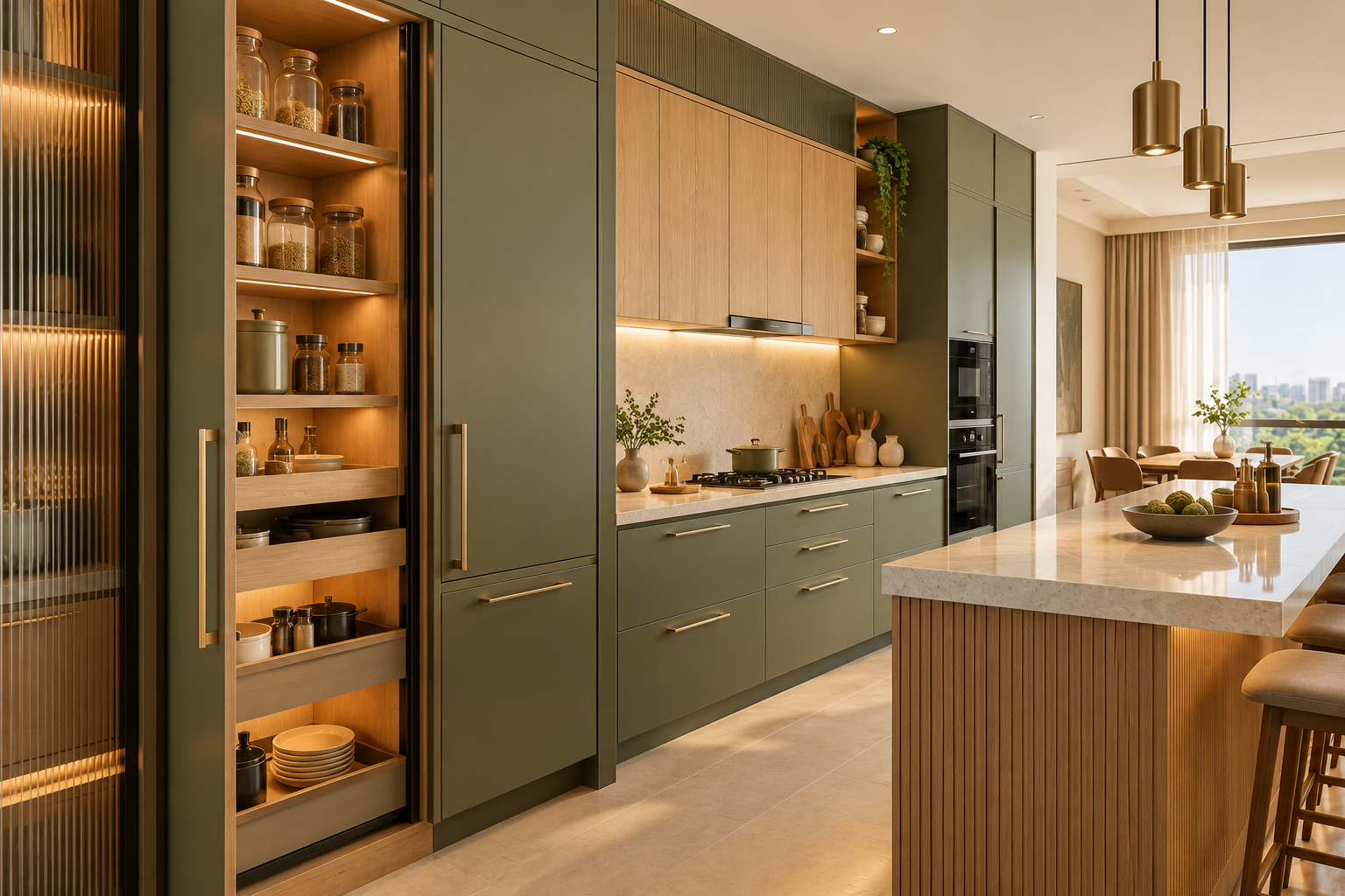 Zsquare Interiors smart kitchen storage