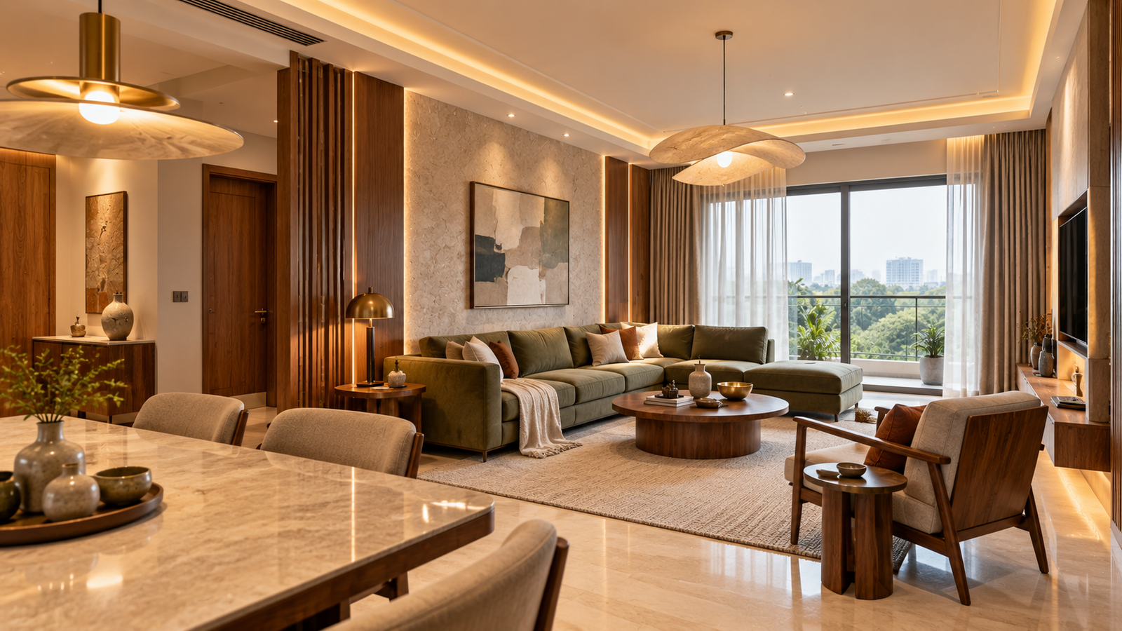 Zsquare Interiors living room lighting and ambience interior
